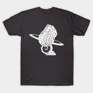 Space Seahorse Outline T-Shirt